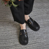 kamames kamames Loafwomen Autumn 2023 New Fashion Versatile Thick British Style Small Leather Shoes Pedal Jk Single Shoes