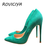 kamames color women 12cm high heels pumps fashion pointed toe shallow pumps shoes sexy shoes slip-on party shoes RM011 ROVICIYA