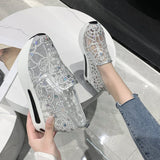 kamames And Autumn New Style Slope Heel Large-Size Single Shoes Mesh Embroidered Breathable Inside Raised Muffin Net Cloth Shoes Cover Feet Casual Single Shoes