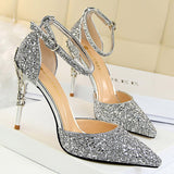 BIGTREE Shoes Heels 2022 New Woman Pumps Sequins High Heels Women Shoes Fashion Ladies Shoes Gold Sliver Stiletto Heels Sandals