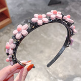 2021 New Girls Cute Flower Double Bangs Hairstyle Braided Hairbands Kids Sweet Hair Ornament Headband Fashion Hair Accessories