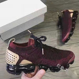 kamames kamames New Korean Breathable Sports Shoes Women's Inner Heightened Flying Weaving Shoes Tie Breathable Running Shoes In Front Of Them