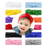 2020 New Baby Nylon Headband Soft Rabbit Bowknot Turban Hair Bands for Children Girls Elastic Headwrap Hair Accessories