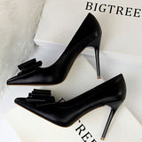 BIGTREE Shoes Bow Woman Pumps Sexy High Heels Shoes Women Stiletto Casual Women Heels Office Shoes Women Basic Pump Ladies Shoes