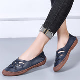 2020 big size 45 genuine leather Boat Shoes Casual women shoes woman easy for walking comfortable flats