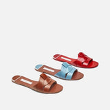 kamames Brand ZARZ Transparent Flat Slippers For Women 2022 Summer New Leather Cross Decoration Women's Sandals Woman Shoes Plus Size 41