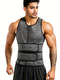 Men's Sauna Tank Top - Enhance Sweat, Burn Fat with Adjustable Trimmer Belt, High-Stretch Neoprene, Four-Season Fit