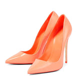 kamames Jelly Orange Shoes Women Sexy Extremely High Heels Pointed Toe Slip On Stiletto Chic Pumps Ladies Party Wedding QP168