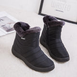 kamames Warm Plush Casual Shoes for Women Plus Size Waterproof Wedges Snow Boots Platform Ankle Boots Women Side Zipper Booties