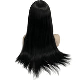 Jewish Wigs Europeen Hair Human Hair Silky Straight 1# Jet Black Color 4x4 Jewish Wig Silk Top For White Woman