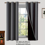 2 Panels Blackout Curtain Polyester Coated Insulated Blackout Grommet Top Curtains For Bedroom, Living Room, Home Decor, Room Decor