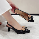 kamames High-Heeled Sandals Buckle, Bow Tie Buckle, Summer New High-Heeled Shoes, Shallow Mouth And Large Size Sandals