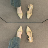 kamames kamames Heel Baotou Sandals Female French Tender Night Nude Pointed Small Fragrant Wind Lady Thick Heel Air Quality Single Shoes