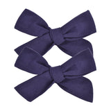 2020 Lovely Baby Solid Hair Bows With Clip Bowknot Hair Clips Headwear Children Cute Cotton Hairpins Barrettes Hair Accessories