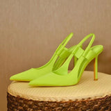 kamames kamames Heels Women's Spring 2023 New Cloth Face Pointed Single Shoe With Skirt Tou Women's Sandals