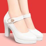 kamames Thick-Heeled Cheongsam Catwalk High-Heeled Women's Thick-Soled Waterproof Platform Model Performance Shoes Working Women's Shoes