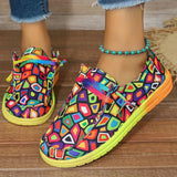 kamames New Large-Size Lace Color Low-Top Single Shoes Female National Style Graffiti Lazy Canvas Flat Soles