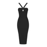 kamames Bandages Dress 2021 Summer Autumn Sexy Club Evening Party Hollow Out Sleeveless Elegant Dresses