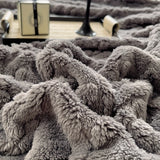 1pc Cozy Wave Jacquard Fleece Blanket - Soft, Warm, and Stylish for All Seasons - Perfect for Bedroom, Sofa, Office, and Outdoor Use