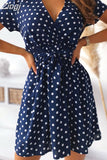 Zingj Sleeve Women Summer Dress Beach Sexy V Neck Mini Party Dress Ladies Polka Dot Vintage Sundress 2023 Robe Femme