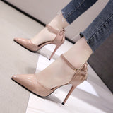 kamames kamames Heels For Women In 2023 Spring And Summer New Pointed Shallow Mouth Hollowed-Out Bow Tie Ladies' Single Shoes