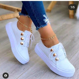 kamames Shoes Women 2022 Fashion Round Toe Platform Shoes Size 43 Casual Shoes Women Lace Up Flats Women Loafers Zapatos Mujer