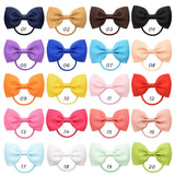 20Pcs/lot Solid Grosgrain Ribbon Bows For Baby Girls Ponytail Holder Hair Bands Elastic Rope Handmade Headband Hair Accessories