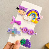 1Set New Girls Cute Cartoon Flower Geometric Hairpins Sweet Headband Hair Ornament Barrettes Hair Clips Fashion Hair Accessories