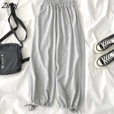 kamames Pants Women Drawstring Korean Style Loose Harem Trousers Ankle-length Streetwear Vintage Kpop Daily Retro Leisure Fashion