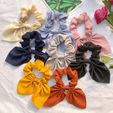 2020 Women Rabbit Ear Hair Scrunchie Vintage Knot Elastic Hair Band Girl Ponytail Holder Hair Ring Rope Fashion Hair Accessories