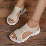 kamames 2024 Autumn Fish Head Leisure Sleeve Fashion Sandals Low Heel Women's Shoes Large Size Sports Casual Shoes
