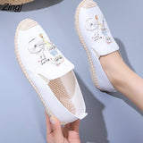 kamames women's casual flat shoes ladies cute spring and summer slip on flat shoes women's canvas shoes