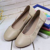 kamames kamames Large Size Women's Shoes 41-43 Spring Model 2024 New Versatile Flat Leather Shallow Single Shoes Soft Sole Mother Shoes