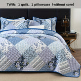 2/3pcs Luxurious Floral Plaid Bedspread Set - Soft, Breathable, and Comfortable Quilted Coverlet with Pillowcase - Perfect for All Seasons, Thin, Lightweight, and Easy Care Bedding Supplies