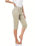 Versatile Women's Stretch Capris - Comfy Pockets, Flexible Fit for Office, Golf & Yoga