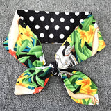 kamames Turban Girls Cartoon Print Headband Womens Multi Use Adjustable Hair Band with Metal Wire Scarf Cross Bow Hair Accessories