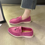 kamames kamames Summer New Sweet Women's Flat Shoes Bean Shoes Autumn Lazy Solid Color Round Head Single Shoes Women's 42 Plus Size Shoes