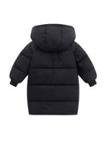 Boys Girls Winter Hooded Long Down Coats Outwear Kids Windproof Puffer Jackets Padded Parka Outwear 4-9T