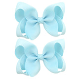 2Pcs/lot 4'' Cute Solid Grosgrain Ribbon Bowknot Hair Clips For Girls Handmade Hairpins Barrettes Headwear Kids Hair Accessories