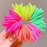 100PCS/Set Girls Cute Colorful Basic Spiral Elastic Hair Bands Small Pigtail Hair Tie Scrunchie Rubber Band Kid Hair Accessories