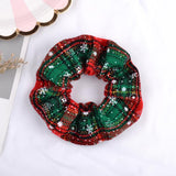 Fashion Elastic Christmas Scrunchie Hair Rubber Bands Accessories Gum Bronzing Hair Rope Ponytail Holder Headdress 077