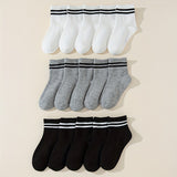 Stripes Pattern 5 Pairs Baby Boy's Floor Anklet Socks For Spring Summer