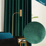 1pc Luxurious Dark Green Velvet Curtain - Thermal Insulation, Room Darkening, Pole-Friendly, Modern Decor for Living Room, Bedroom, Vacation Home, Party Background - Sapphire Blue, Orange, Wine Red Options