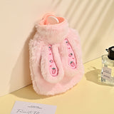 Cute Plush Bunny Ear Hand Warmer - Portable Hot Water Bottle, No Batteries Required, PVC Material