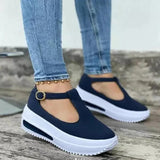 kamames Women Shoes 2022 Platform Casual Shoes Women's Round Toe Loafers Women Buckle Wedge Shoes Woman Vulcanize Shoes Zapatos De Mujer