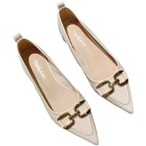 kamames New Thick-Heeled Single-Heeled Shoes For Women In Autumn Style With Skirt, Pointed Head And Low-Heeled Evening Shoes