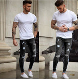 2025 wish Popular trade whitening and wearing small feet slim jeans wholesale 2025 men's tight denim 1018