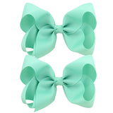 2Pcs/lot 4'' Cute Solid Grosgrain Ribbon Bowknot Hair Clips For Girls Handmade Hairpins Barrettes Headwear Kids Hair Accessories