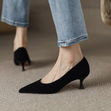 kamames kamames High Heels Female Spring 2024 New Korean Version Sexy Pointed Head Shallow Mouth Temperament Fine Heel Black Work Single Shoes
