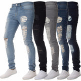 2025 2025 Express new denim men's pants New Popular trade ripped trend black slim-fitting high-waisted jeans men